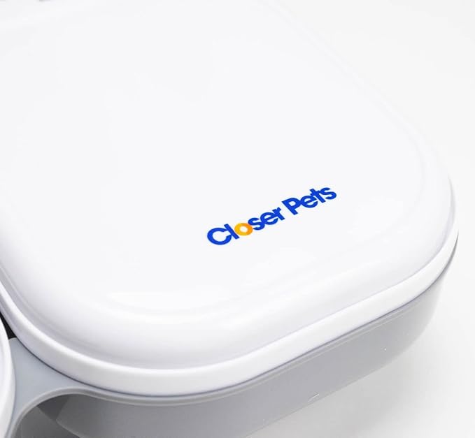 Closer Pets C200 Two-Meal Automatic Pet Feeder for Dry & Wet Food, 400g Each