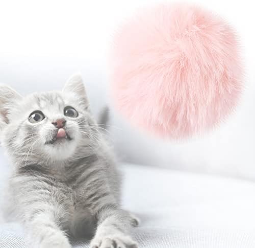 10PCS Fluffy Cat Toy Balls, Colorful Polyester Pet Play Balls