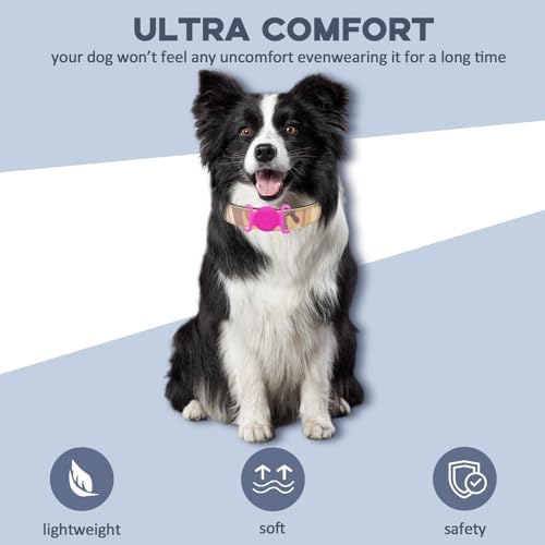 GPS Tracker for Dogs, Mini GPS Cat Tracker, IPX8 Waterproof GPS Trackers for Cats with Holder, No Monthly Fee, Work with Apple Find My(iOS Only), Smart Trackers for Dogs-YGPink-3
