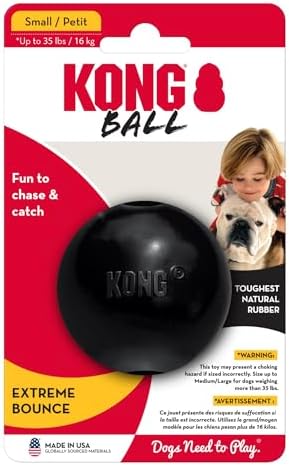KONG Extreme Ball, Indestructible Rubber Dog Ball, for Small Dogs