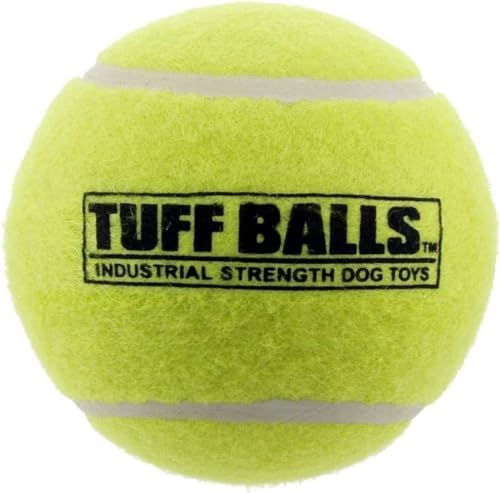 PetSport Giant Tuff Ball - Giant Tennis Balls for Dogs, Great for Boredom & Aggressive Chewers, Toy for Large Dogs, Certified Non-Toxic, Wonâ€™t Wear Down Teeth - 4"(Pack of 12)