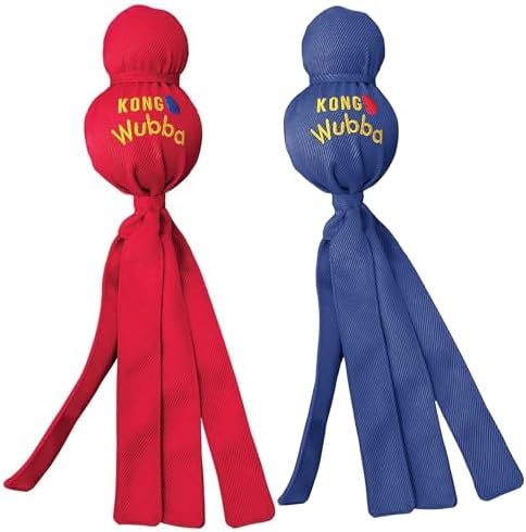 KONG Wubba Large Dog Toy 2 Pack – Durable Interactive Tug & Toss Toy