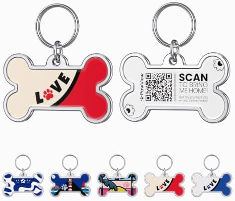 QR Code Pet ID Tag, Instant Scan-Based Location Alert, Updatable Pet Profile, Free Essential Features, No Subscription, Zinc Alloy Edge for Dogs Collar