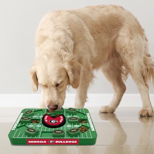 Pets First NCAA Georgia Large Puzzle Toy, Dog Puzzle Treat Toy, New Large Size, Interactive Dog Treat Toy, Dog Slow Feeding Toy