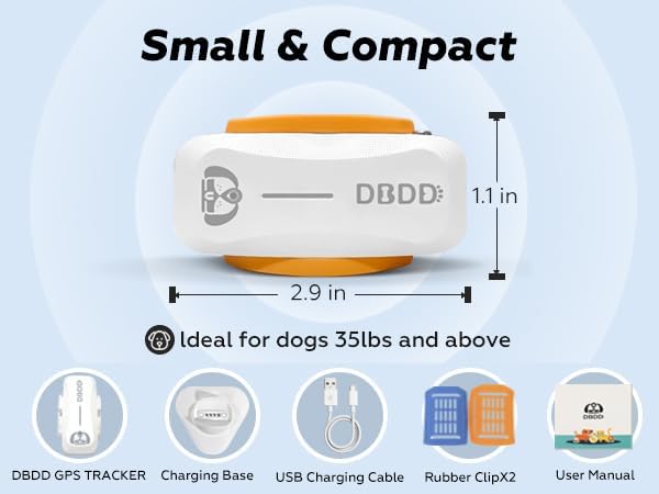 DBDD Smart GPS Tracker for Dogs - Real-Time Location & AI Health Assistant, Waterproof Electronic Fence Collar for Escape
