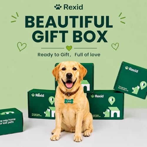 RexID Bone Smart Dog Tag – QR Code ID Tag with Online Profile & Owner Contact – Anyone Anywhere Scan Instantly to Reunite – 1.8'' Lightweight & Noise-Free for Dog&Cat
