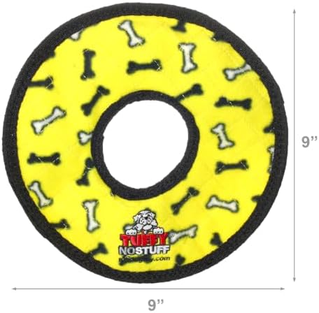 TUFFY® : No Stuff Ring Dog Toy: Ultra Durable Plush Toy with Multiple Layers & Reinforced Seams, Washable and Floats, Original Construction