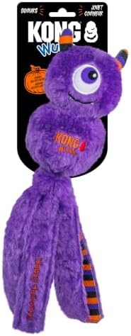 KONG Halloween Wubba Monster/Pumpkin Large 2 Pack – Durable Interactive Tug & Toss Dog Toy