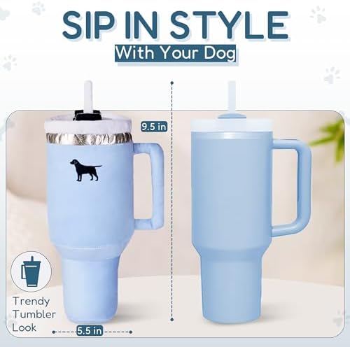 PUPROAR Pup Cup Tumbler Dog Toy, Cute Girl Dog Toys and Birthday Gift, Squeaky & Plush Puppy Present (Mint Green)