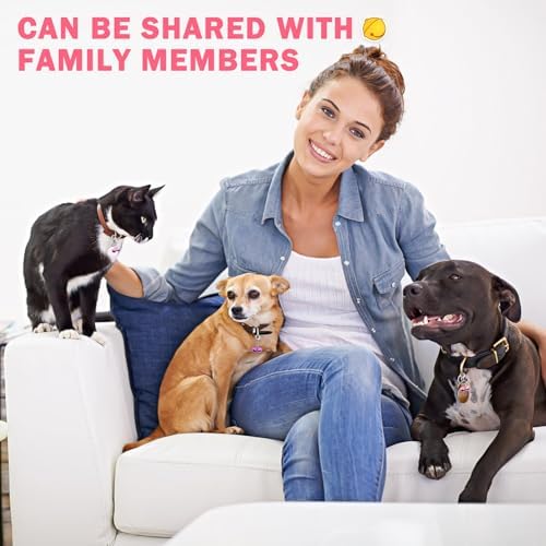 SCENEREAL Bells for Dog Collars - 2 Pack Pet Hanging Ring Bell Accessories for Dog & Cat, Pet Pendant Collar Charm with Heavy Duty Snap Clips, Sliver Bells for Tracking and Training Christmas Gift, Pink+Pink