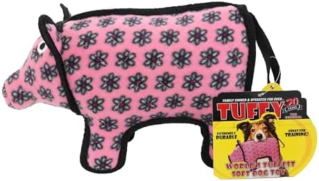 TUFFY® : 2 Pack Medium Pig Dog Toy: Ultra Durable Plush Toy with Multiple Layers & Reinforced Seams, Washable and Floats, Original Construction