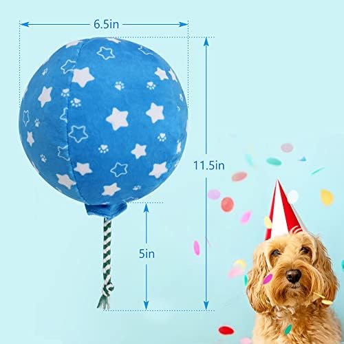 PrimePets Plush Balloon Crinkle Dog Toy for Medium Large Small Dogs
