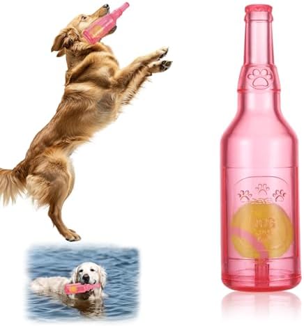 Red Water Bottle Dog Toy for Aggressive Chewers Small Medium Dogs