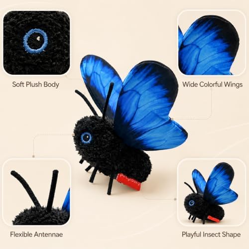 Smart Sensing Flapping Butterfly Cat Toy, Interactive Fluttering Pet Toy，Yellow