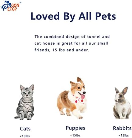 GONPETGP Cat Tunnel and Cubes Combo, Indoor Cat Tunnels with Play Ball, Interactive Crinkle Collapsible Tent and Cubes, All in One Set of 3