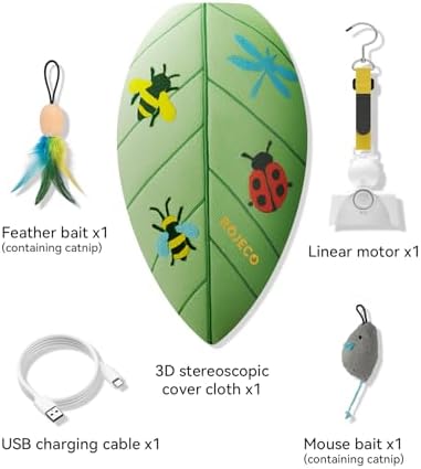 ROJECO Interactive Cat Toys,Automatic Feather & Mouse Door Hanging Cat Toys