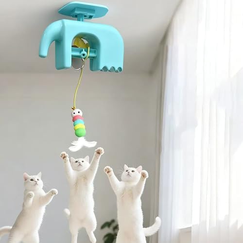 Smart Interactive Teaser Auto Retractable Hanging Door Mounted Entertainment for Active Felines Fitness Hanging Door Puss Teaser