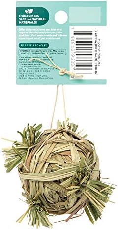 Oxbow Enriched Life Crazy Hay Ball, Rabbit Toys, Guinea Pig Toys, Enrichment for Bunny, Guinea Pig, Hamster, Rabbit, Chinchilla, Rat, Chinchilla Cage Accessories, Small Pet Accessories for Cage