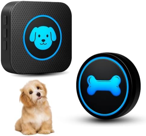 Dog Doorbell to Go Outside, Smart Wireless Doggie Doorbell for Potty Training,1000 Feet Long Range with IP65 Waterproof Super-Light Touch Button, 60 Melodies & Adjustable Volume (1 Button)