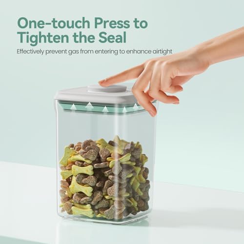 Dog-Cat POP Treat-Airtight jar-Container - 1.3 Qt/1.2 L | Ideal For Up To 1.3 Lb Of Treats | Stackable One-Touch Opening | BPA-Free