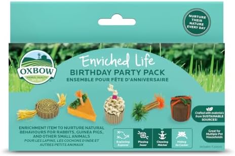 Oxbow Birthday Party Pack, Rabbit & Guinea Pig Toys, Bunny Enrichment Toys