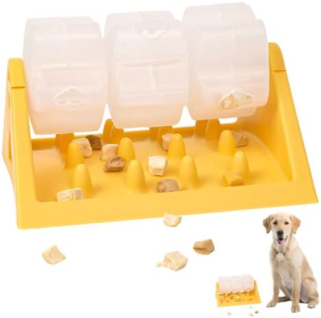 Dog Treat Dispenser, 360° Rotatable Cat Puzzle Toys Easy Cleaning Pet Slow Feeder Bowl, Interactive Toys for Dogs Cats