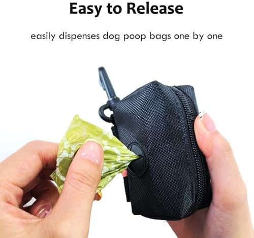 2 Pack Dog Poop Bag Holder for Leash + 80 Count Doggie Waste Bag, Black