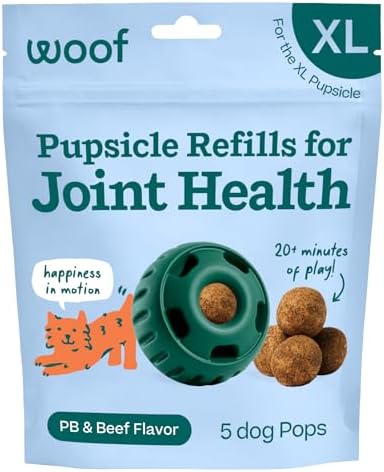 WOOF Hip & Joint Pupsicle Refill Pops - Dog Supplement for the Pupsicle Toy to Support Joint Health, Recovery, and Mobility - Extra Large Pops
