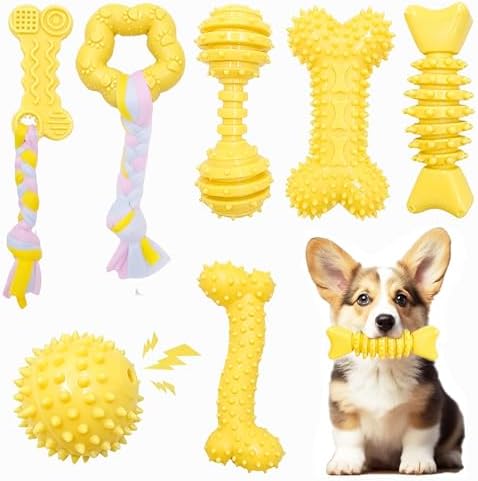 Puppy Toys - 7 Pack Puppies & Small Dogs Chew Toys for Teething,Relieves Teething Anxiety, Soft & Durable Interactive Toys, Not for Heavy Chewer