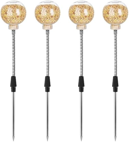 Kalekey 4 Pack Chicken Feeding Toy, Chicken Enrichment Toys with Spring and Ground Stake, Chick Treat Dispenser Peck for Hens Poultry Duck Birds Parrot Cat