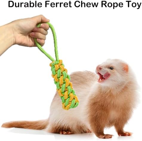 18 pcs Ferret Squeaky Enrichment Toys Set Rubber Balls Ferret Teeth Grinding Chewing Balls Teething Bouncy Bell Ball Interactive Sound Squeaker Toy Exercise Scratch Chew Toy for Ferrets Pet Cat Dog
