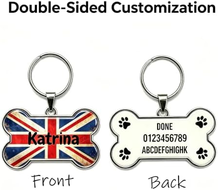 HSIAHOU Custom Pet ID Tags, Personalized Dog Tag Cat Tag(UK)