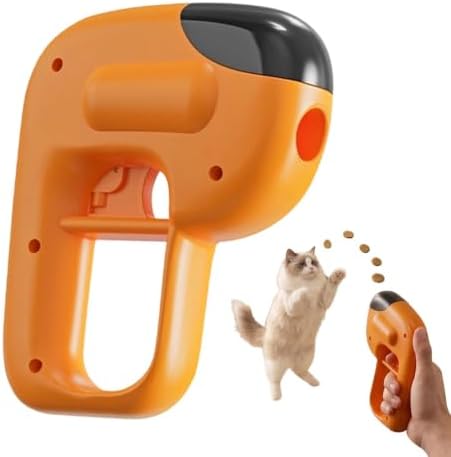 Cat Treat Launcher with Detachable Feeder, Interactive Kitten Treat Shooter