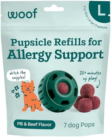 WOOF Pupsicle Refill Pops for Allergy Support for Dogs - Allergy Dog Treats for the Pupsicle Toy to Support Your Dog’s Natural Immune Defenses - Large Pops - 7 Count