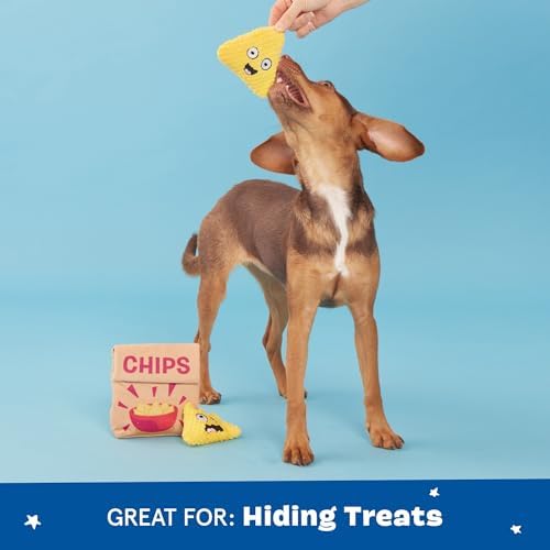 BarkBox A-Maize-ing Corn Chips Dog Toy - Toy for Extra Small to Small Dogs