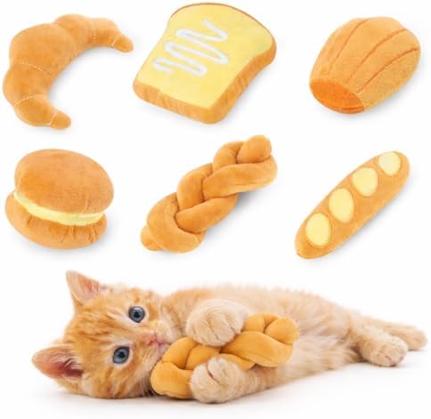 Distaratie Cat Toys 6PCS Bread Catnip Toys Chew Bite Resistant Toys