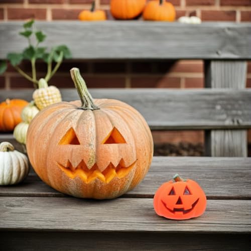 POPETPOP 2 Pcs Dog Pumpkin Chew Toys: Rubber Dog Squeaky Molar Toys for Puppy Playing&Amp;Teeth Clean - Halloween Pet Supplies