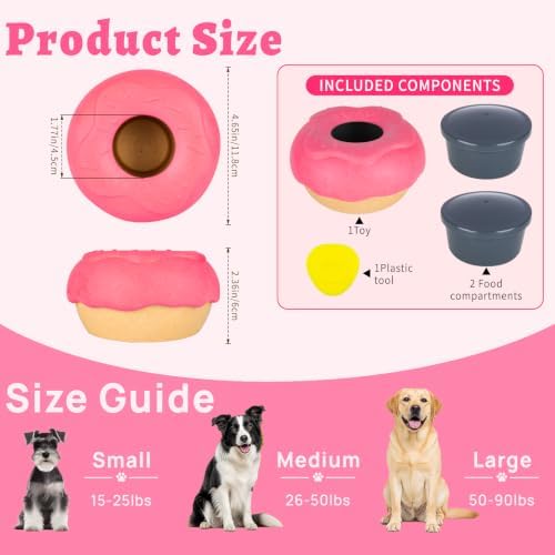 Dog Toy for Aggressive Chewers, Lick Bowl Freezable Treat Toy, Interactive Enrichment Toy, Mental Stimulation for Dogs, Keep Them Busy (Pink)