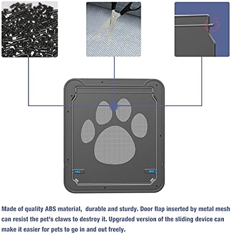 Namsan Dog Door for Screen Door, Passage 12 x 14 inches, Doggy Door for Sliding Door, Pet Screen Window, Magnetic Flap Auto Closing, Screen Door with Doggie Door Built in, Lockable, Black