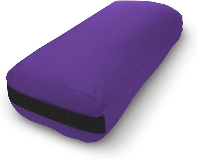 Bean Products Cotton Batting Yoga Bolster - Studio Grade Round or Rectangular Restorative Yoga Pillow for Pilates and Yin Practice - Soft Yet Firm Support with Cotton Cover - Made in The USA