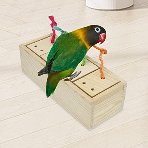 Litewoo Wooden Bird Foraging Feeder Toy for Parrots Budgie Parakeet