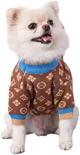 Everything Chic Luxury Dog Sweater – Soft Knit Designer Pet Outfit for Small Dogs & Puppies, XS–L, Stylish Warm Clothing for Yorkies, Chihuahuas, Dachshunds, Maltese, French Bulldog