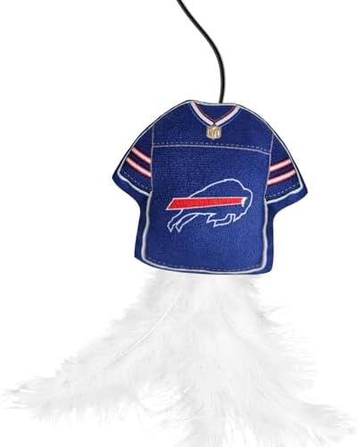 Pets First NFL Team Jersey Wand with CAT NIP, Cat Toy Jersey Shaped Plush Teaser Toy for Cats & Kittens - Interactive Pet Toy for Play & Exercise, Buffalo Bills