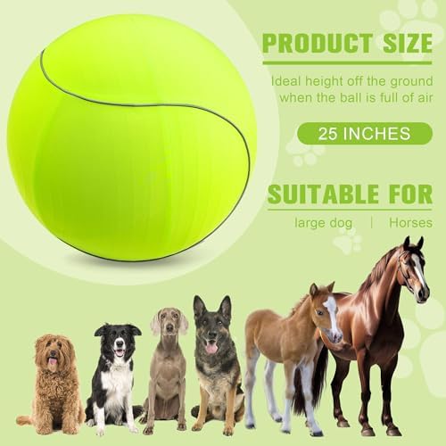 ANC POP 25" Herding Ball for Dogs & Horses with Green Nylon Cover, for Australian Shepherd Training Toy, for Medium & Large Pets Outdoor Play & Exercise
