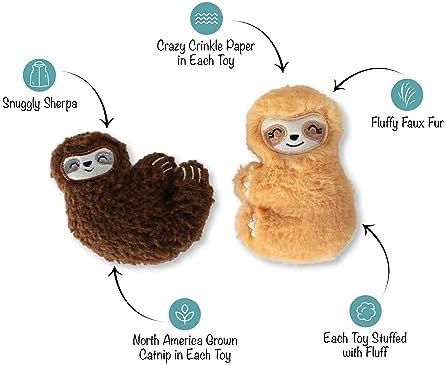 Fringe Studio Plush Cat Toy Set, Movin' Slow, Mini 2 Piece Set, Pet Shop Collection (692009)