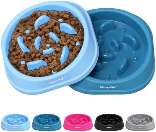 MateeyLife 2-Pack Slow Feeder Dog Bowls, 1 Cup, Dog Puzzle Feeder Bowl
