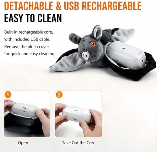 Flying Bat Toy for Dogs & Cats, Flapping Wings Interactive Pet Toy，2