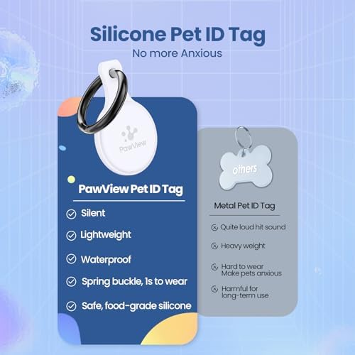 Dog ID Tag with QR Code & NFC, Silent Silicone Dog Name Tags Personalized for Pets- Scan QR for Instant Location Alert, Emergency Contact and Modifiable Pet Profile (White)