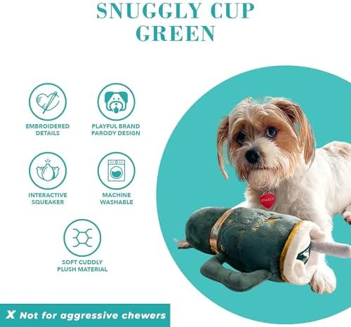 Haute Diggity Dog Snuggly Cup Plush Dog Toy Tumbler Parody Stuffed Chew Toy