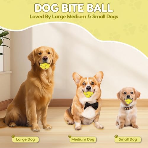 Spike Ball Dog Toy, 10cm Tough ETPU Dog Balls for Aggressive Chewers, Pets Tennis Balls for Dogs, Interactive Dog Chew Balls Toys, Ball Launcher for Fetch Game, Teeth Cleaning Float Water Puppy Toys